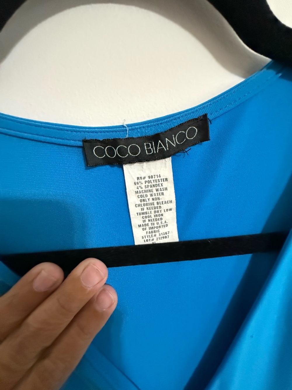 Coco Bianco Bright Turquoise Twist-Front Blouse - Picture 2 of 4